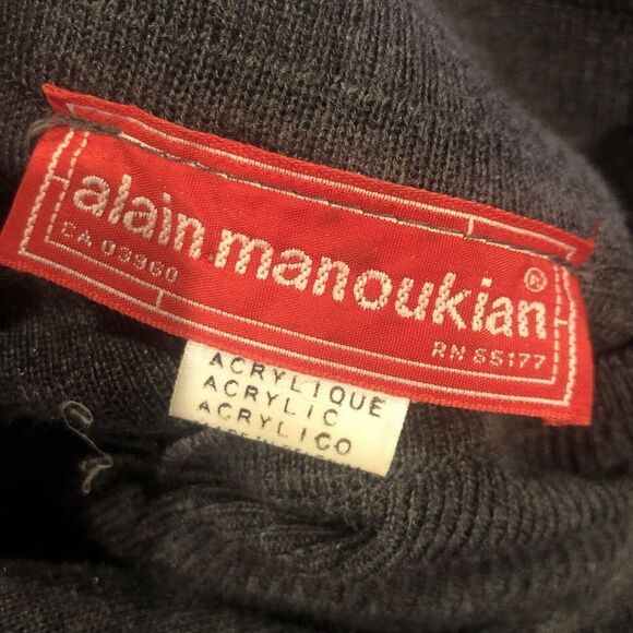 Alain Manoukian Wool Blend Zip Sweater Dress Womens Small Large Long Sleeve Gray - Picture 3 of 5